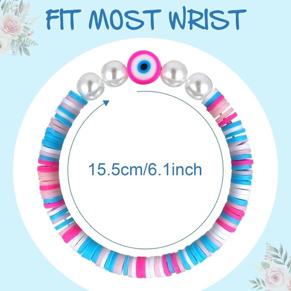 24 Pcs Bohemia Hawaiian Plumeria Beaded Friendship Bracelets for Women - Picture 2 of 4